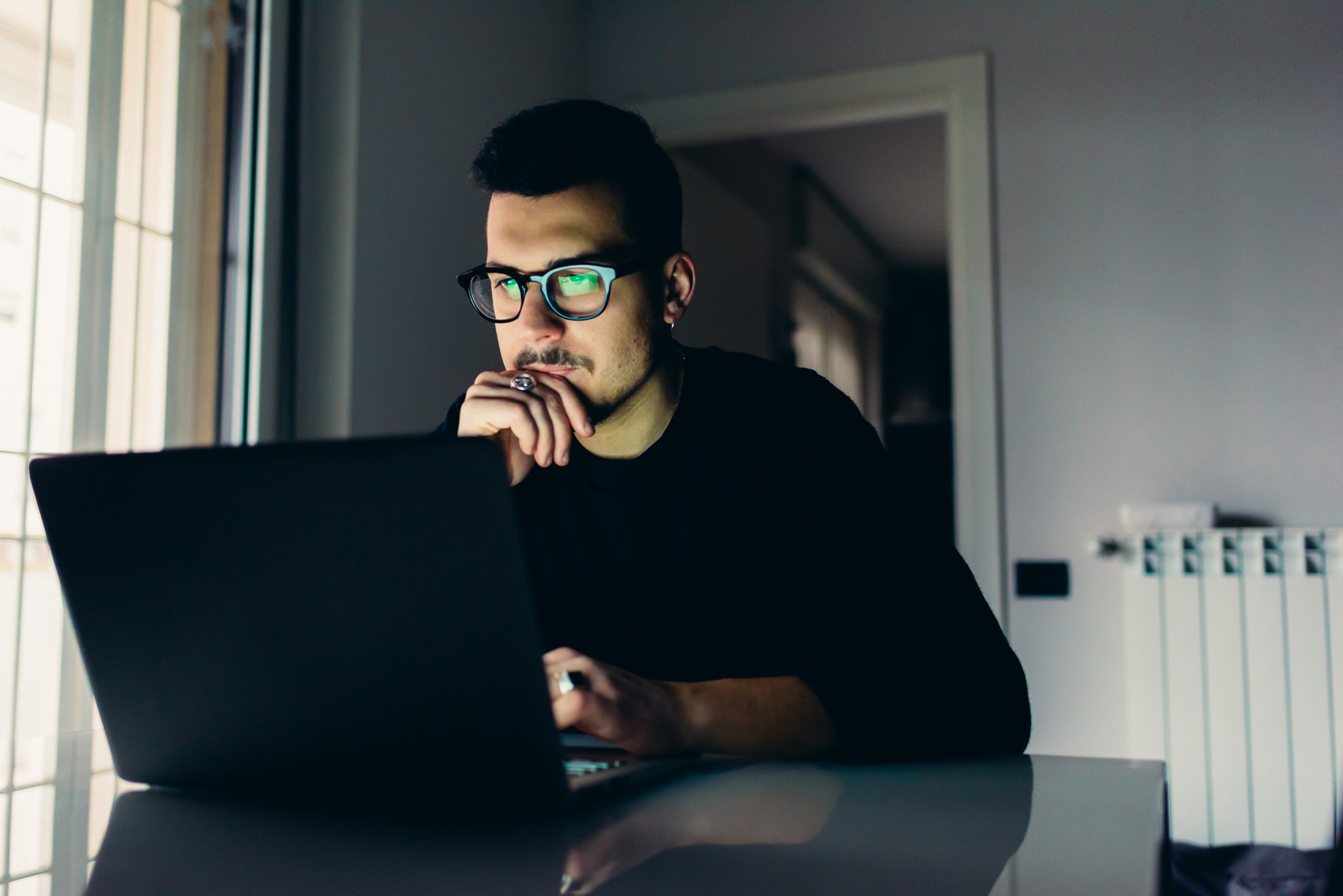 Man Using Computer